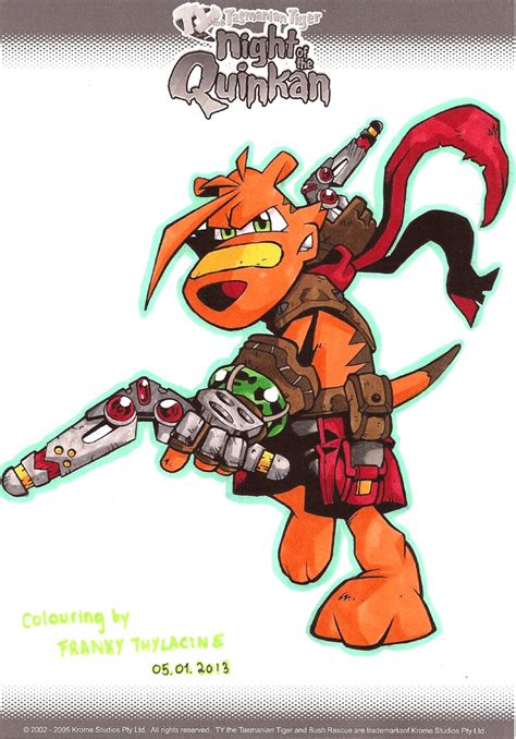 Ty the tasmanian tiger .:Coloured:. by Efalt on DeviantArt