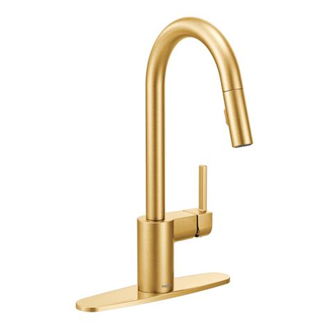 Moen Align Brushed gold one-handle high arc pulldown kitchen faucet | Bradshaw Plumbing Service ...