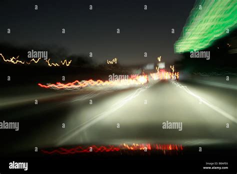 Multiple lane highway, night Stock Photo - Alamy