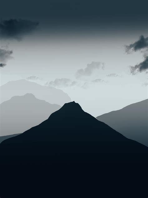 Mountain Silhouette Black And White Photos, Download The BEST Free ...