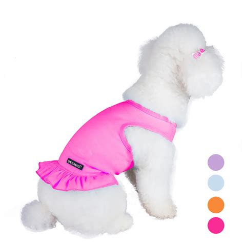 2017 Spring Summer Dog Clothes for Small Dogs Girl Dress 100% Cotton for Small Dogs Puppy Solid ...