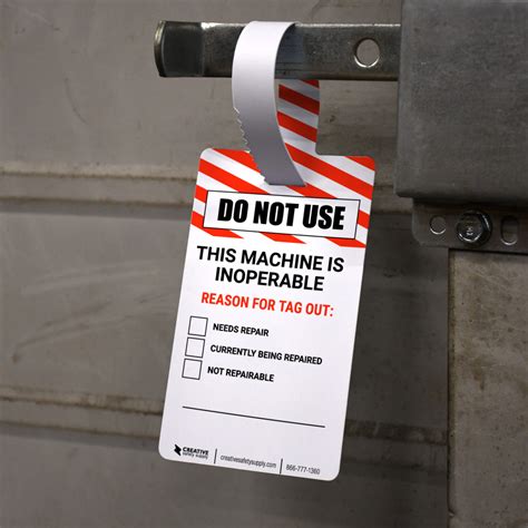 Do Not Use - This Machine is Inoperable Lock Out Tag - Self-Locking Hang Tag | Creative Safety ...