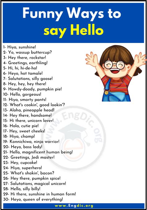 100+ Flirty & Funny Ways To Say Hello - EngDic