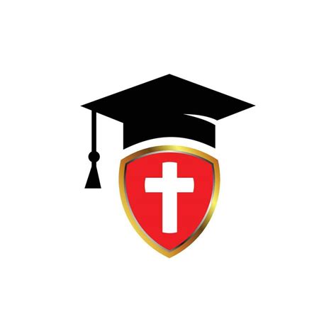 christian school university with red color shield 23375185 Vector Art ...