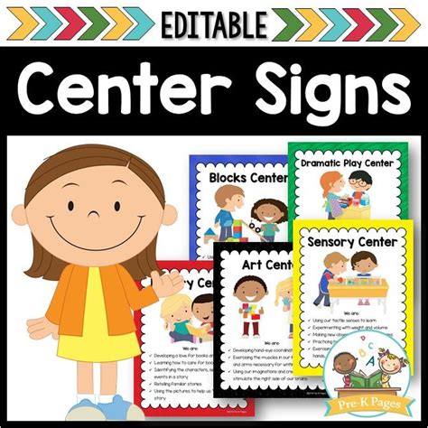 Editable Center Signs for Preschool and Pre-K - Pre-K Pages | Preschool ...