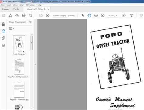 Ford 2000 Offset Tractor Supplement Owner's Manual - PDF DOWNLOAD - HeyDownloads - Manual Downloads