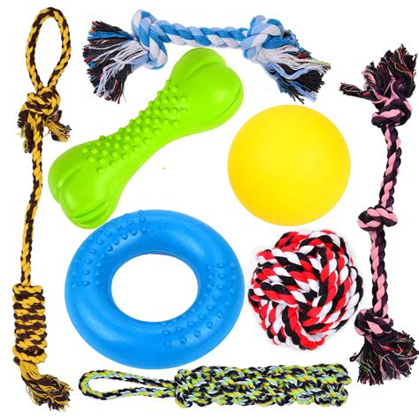 Youngever 8 Durable Dog Chew Toys, Puppy Toys, Dog Rope Toys Value Pack, Puppy Teething Toys for ...