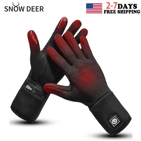 Snow Deer Rechargeable Heated Gloves for Skiing, Snowboarding, Hiking ...