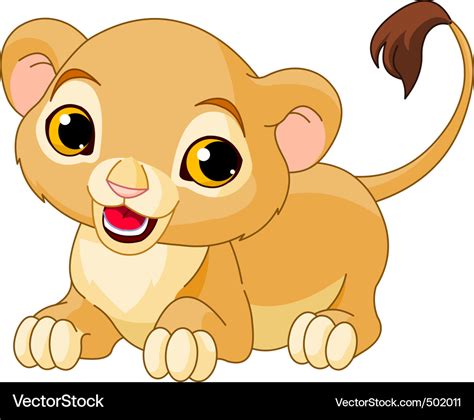 Cartoon lion cub Royalty Free Vector Image - VectorStock