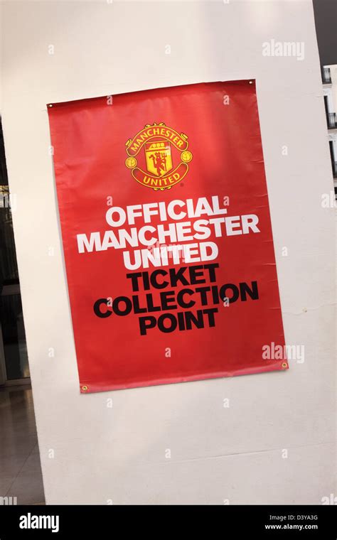 Manchester United Official ticket collection point in Madrid Spain for a Champions League ...