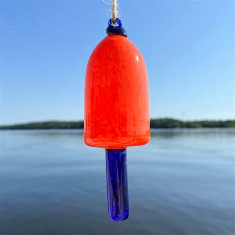 Orange Blown Glass Lobster Buoy - Lisa-Marie's Made in Maine