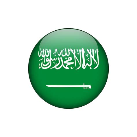 Premium Vector | Saudi Arabia Flag Circle Button Vector Template