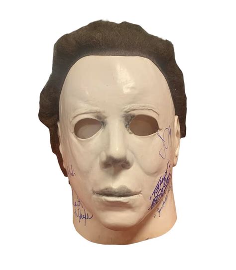 Halloween Cast Autographed Michael Myers Mask by John Carpenter/ Nick ...