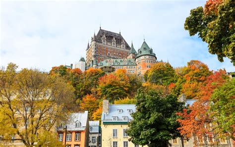 Quebec City Landscape in Autumn Time with Historic Buildings Stock ...