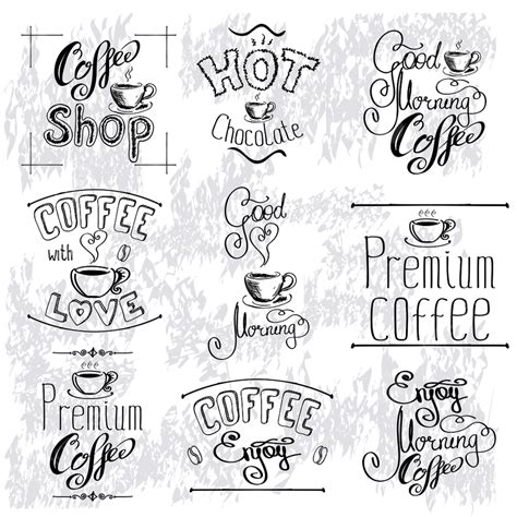 Labels Set Vector Design Images, Set Of Coffee Labels, Illustration ...