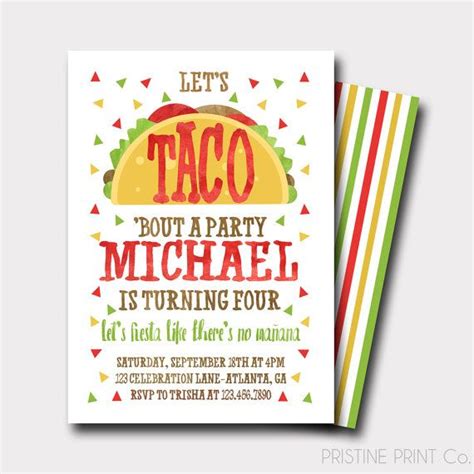 Taco Birthday Invitation Fiesta Birthday Invitation Fiesta | Etsy ...