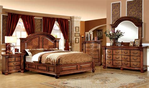 Bellagrand Antique Tobacco Oak Bedroom Set from Furniture of America ...