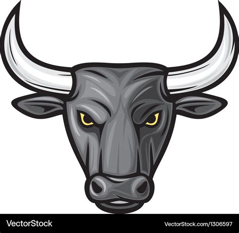 Black bull head Royalty Free Vector Image - VectorStock