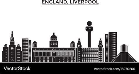 Uk liverpool architecture city skyline Royalty Free Vector