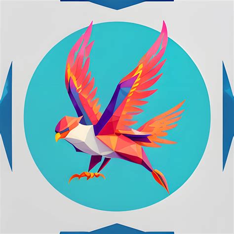 minimalist logo illustration of vector art of an phoenix, front ...