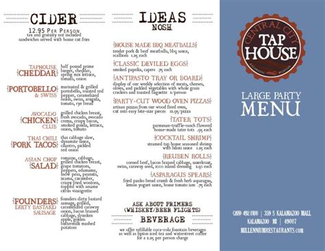 Tap House Menu Prices