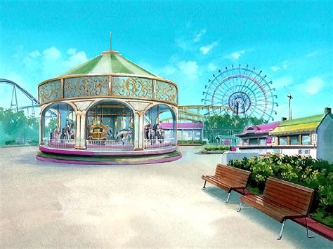 Anime Landscape: Anime Park Background | Anime background, Amusement ...