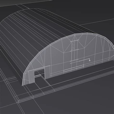 3d Old Military Hangar Model