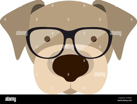 dog cartoon with glasses. animal hipster lifestyle design. vector illustration Stock Vector ...