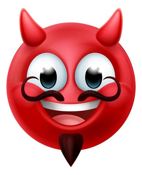 Devil Emoji Emoticon Man Face Cartoon Icon Mascot Stock Vector - Illustration of head, horns ...