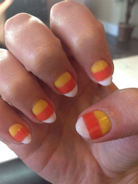 Candy Corn nails | Candy corn nails, Halloween nails easy, Nails