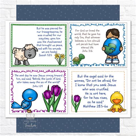 Easter Bible Verse Cards Set - Kids Bible Teacher