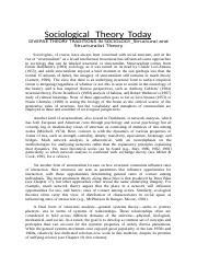 Structural and Structuralist DIVERSE THEORY TRADITIONS IN SOCIOLOGY ...