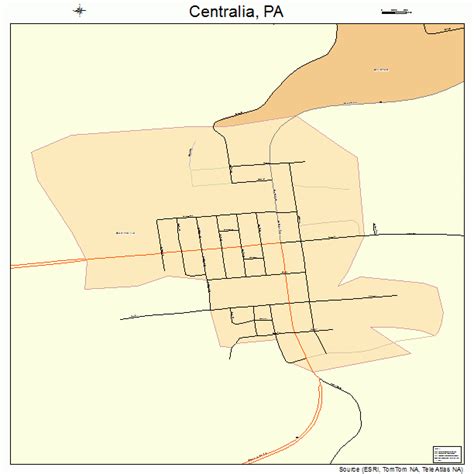 Centralia Pennsylvania Street Map 4212312