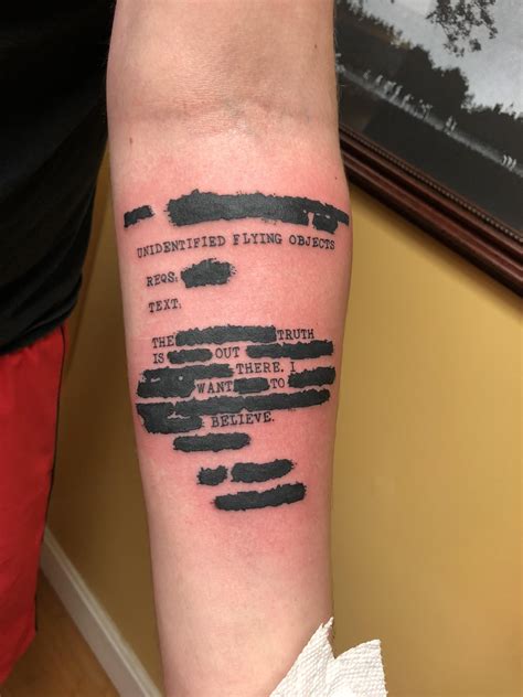 “Redacted” my freshly inked X-Files Inspired Tattoo done by Josh @ Grim ...