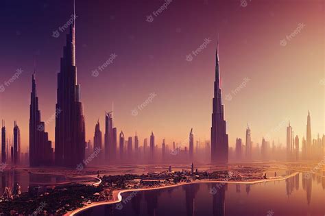 Premium Photo | Dubai United Arab Emirates The city of the future with ...