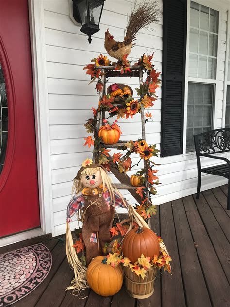 Fall Porch Decor Ladder