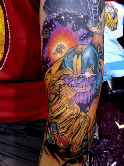 Traditional Thanos Infinity Gauntlet Nerd Tattoo by Steve Rieck Las ...