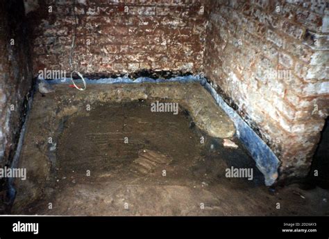 Undated interior view of the basement of 25 Cromwell Street - the Gloucester home of serial ...