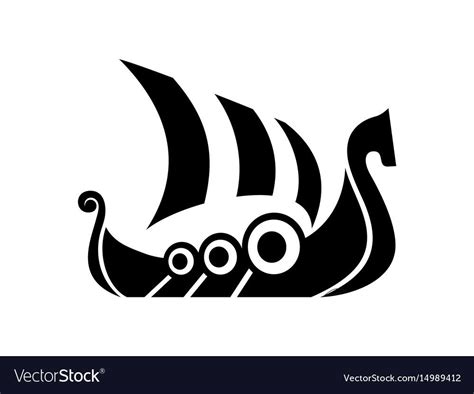 Drakkar sign. Viking transport ship. Vector Illustration. Branding ...