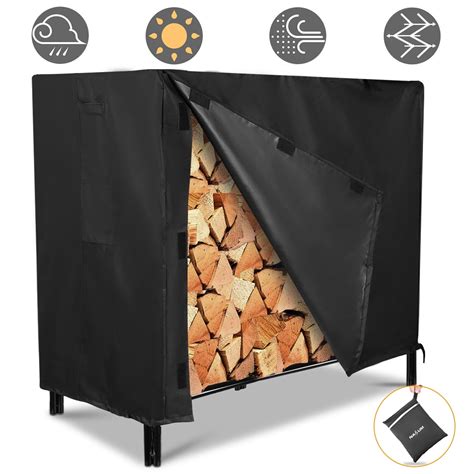 Firewood Rack Cover 600D Waterproof, NASUM Outdoor Log Rack Cover 4 Feet, Firewood Cover 48"L x ...