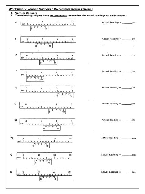 Vernier Caliper Reading Worksheet Pdf - Maryann Kirby's Reading Worksheets