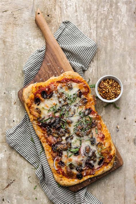 Olive Pizza with Sliced Red Onions | Naturally Ella