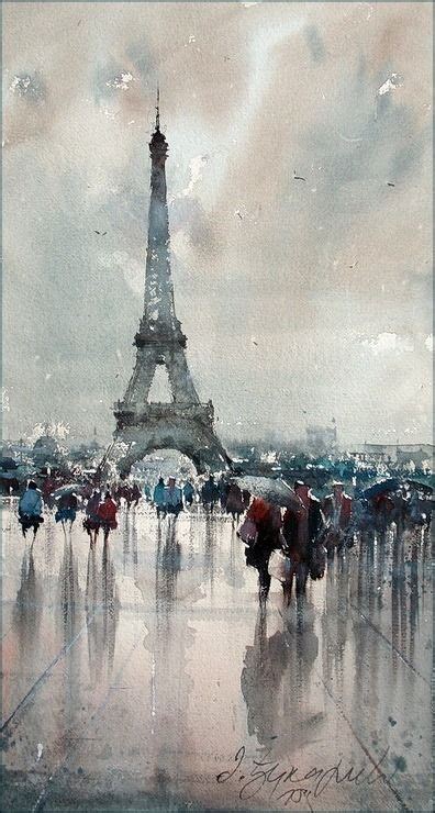 Paris Watercolor Painting By Dusan Djukaric - Art Collection