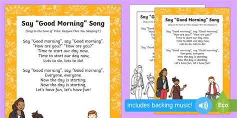 Good Morning Song for the Classroom - Primary Resources