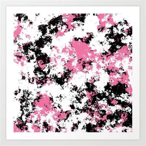 Pink Black and White Splatter Art Print by christyleigh | Society6 ...