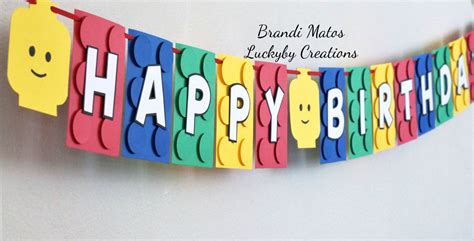 Lego Birthday Banner Lego Theme birthday by LUCKYBYCREATIONS