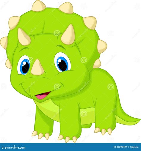 Cute Baby Triceratops Cartoon Stock Vector - Image: 36399427