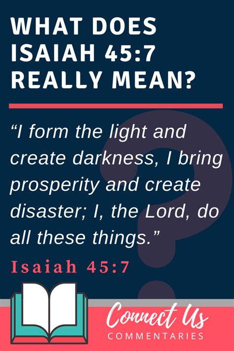 Isaiah 45:7 Meaning of I Form the Light and Create Darkness – ConnectUS