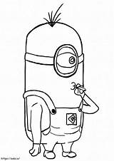 Minion Lance Smoking A4 coloring Page sketch template