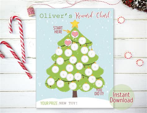 Printable Christmas Tree Reward Chart for Kids Winter Behavior - Etsy Australia